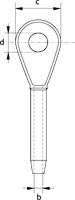 S-6415 Green Pin Closed Swage Socket Technical Drawing